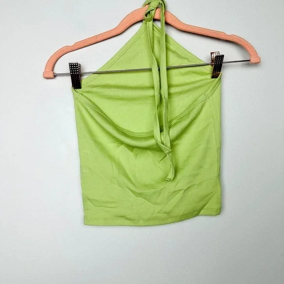Madewell NWT Sweet Honeydew Brightside Rib Halter Tank Top Size Medium - Picture 6 of 9